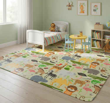 Animal vinyl rug jungle animal design - TenStickers