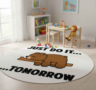 Animal vinyl rug just do it tomorrow - TenStickers