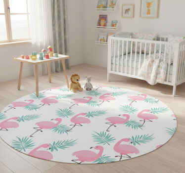 Vinyl teppich tiere mit tropischem flamingo-muster - TenStickers
