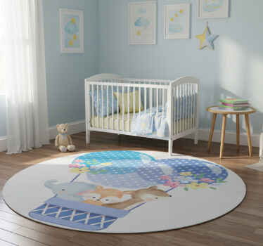 Vinyl teppich tiere aquarell tiere heißluftballon - TenStickers