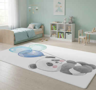 Animal vinyl rug baby banda with three balloons - TenStickers