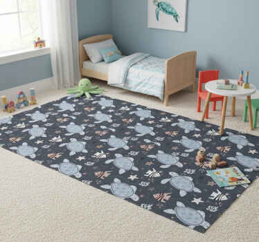 Animal vinyl rug turtles and fish under sea - TenStickers
