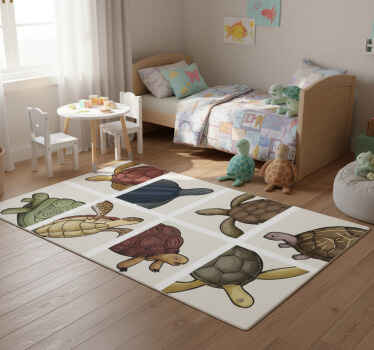 Vinyl teppich tiere mit verschiedenen schildkrötenmotiven - TenStickers