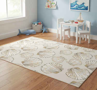 Animal vinyl rug big and small seashells - TenStickers
