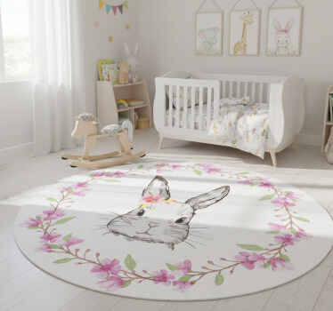 Animal vinyl rug wild africa bunny girl - TenStickers