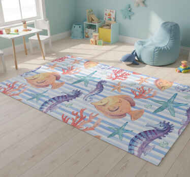 Animal vinyl rug ocean life design - TenStickers