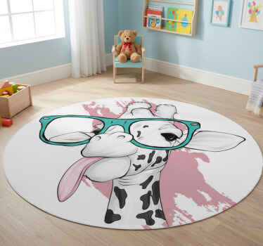 Animal vinyl rug giraffe splash - TenStickers