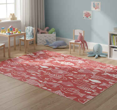Many fish under sea animal vinyl rug - TenStickers