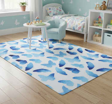 Painted butterflies animal vinyl rug - TenStickers