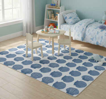 Animal vinyl rug in seashell blue tones - TenStickers