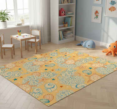Animal vinyl rug underwater life soft colors - TenStickers