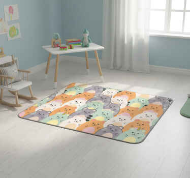 Animal vinyl rug multicolor hamsters eating - TenStickers