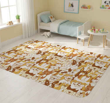 Animal vinyl rug dog party - TenStickers