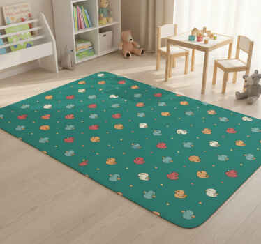 Animal vinyl rug with multicolored rubber duckies - TenStickers