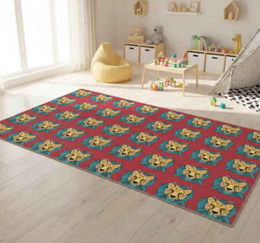 Oriental style leopard graphic animal vinyl rug - TenStickers