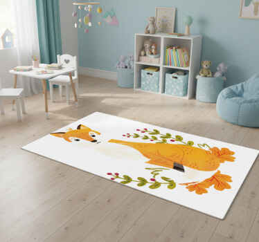 Watercolor fox animal vinyl rug - TenStickers