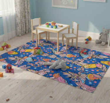 Colorful plumage animal vinyl rug - TenStickers