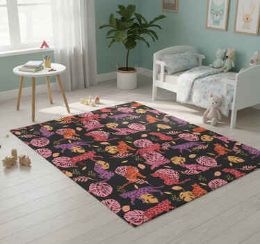 Tropical and leopard style animal vinyl rug - TenStickers