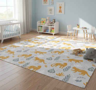 Vinyl teppich tiere leopardenspuren helles muster - TenStickers