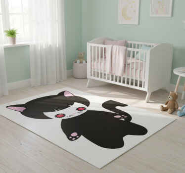 Animal vinyl rug baby cat monster - TenStickers