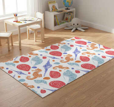 Animal vinyl rug undersea tiles - TenStickers