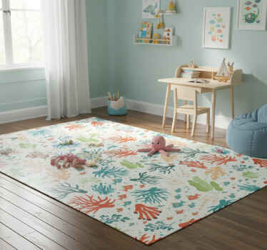 Colorful coral animal vinyl rug - TenStickers