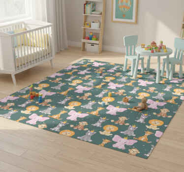 Vinyl teppich tiere mit süßem tierdesign - TenStickers