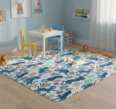 Animal vinyl rug with colorful and fierce leopards - TenStickers