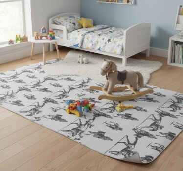 Vinyl teppich tiere graue pferde in verschiedenen positionen - TenStickers