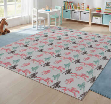 Animal vinyl rug with western house design - TenStickers