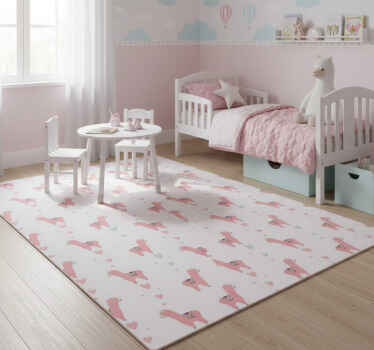 Vinyl teppich tiere mit pinkem lama-muster - TenStickers