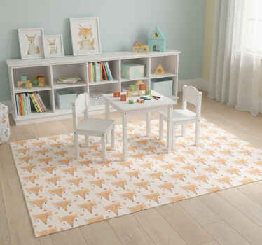 Animal vinyl rug with baby fox design - TenStickers