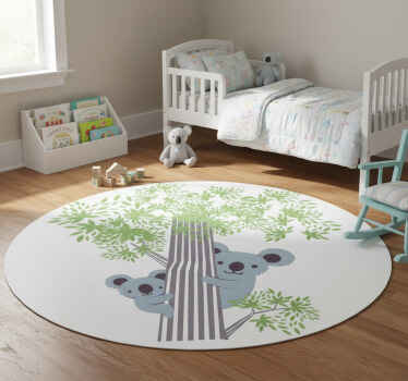 Animal vinyl rug with koalas in a tree - TenStickers