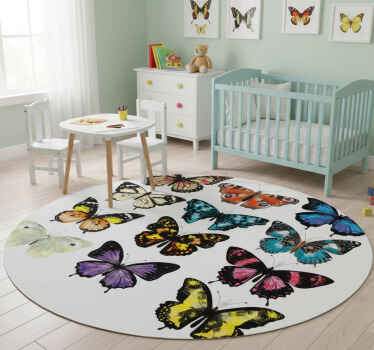 Animal vinyl rug butterfly design - TenStickers