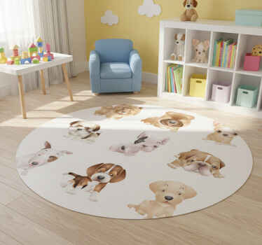 Cute puppies animal vinyl rug - TenStickers