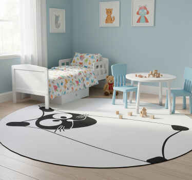Animal vinyl rug original monochrome outline - TenStickers