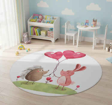 Adorable animal companions animal vinyl rug - TenStickers