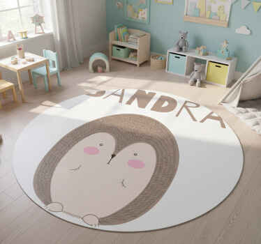 Cute hedgehog character animal vinyl rug - TenStickers