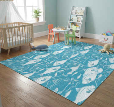Animal vinyl rug with aquatic fish design - TenStickers