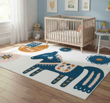 Colorful folk animal vinyl rug - TenStickers