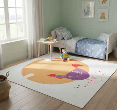 Charming farm chicken animal vinyl rug - TenStickers
