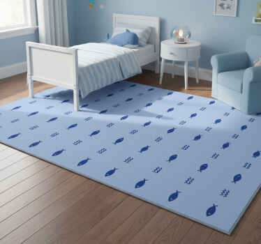 Animal vinyl rug with patterned fish design - TenStickers