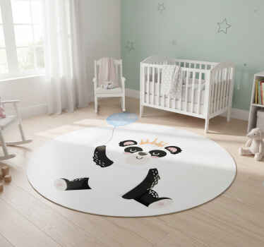 Vinyl teppich tiere mit süßem panda luftballon - TenStickers