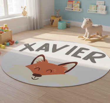 Vinyl teppich tiere mit verspieltem fuchs kopf - TenStickers