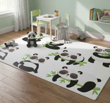 Vinyl teppich tiere mit niedlichen panda illustrationen - TenStickers