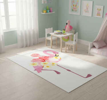Vinyl teppich tiere mit flamingo blumenmuster - TenStickers