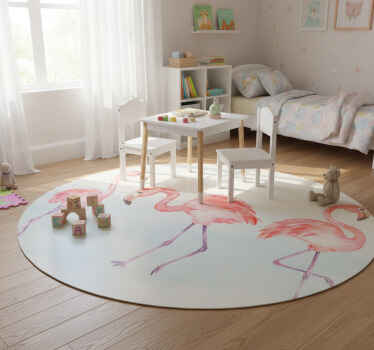 Vinyl teppich tiere elegantes flamingo trio - TenStickers