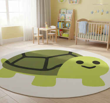 Cute smiling turtle animal vinyl rug - TenStickers