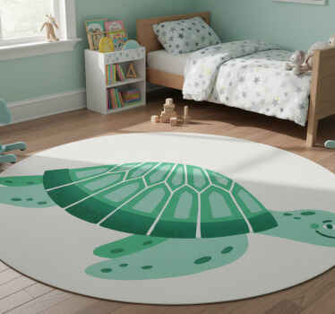 Playful turtle art animal vinyl rug - TenStickers