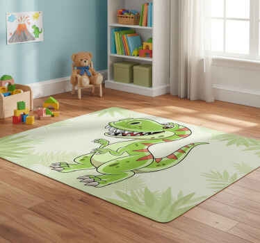 Animal vinyl rug cartoon t-rex design - TenStickers